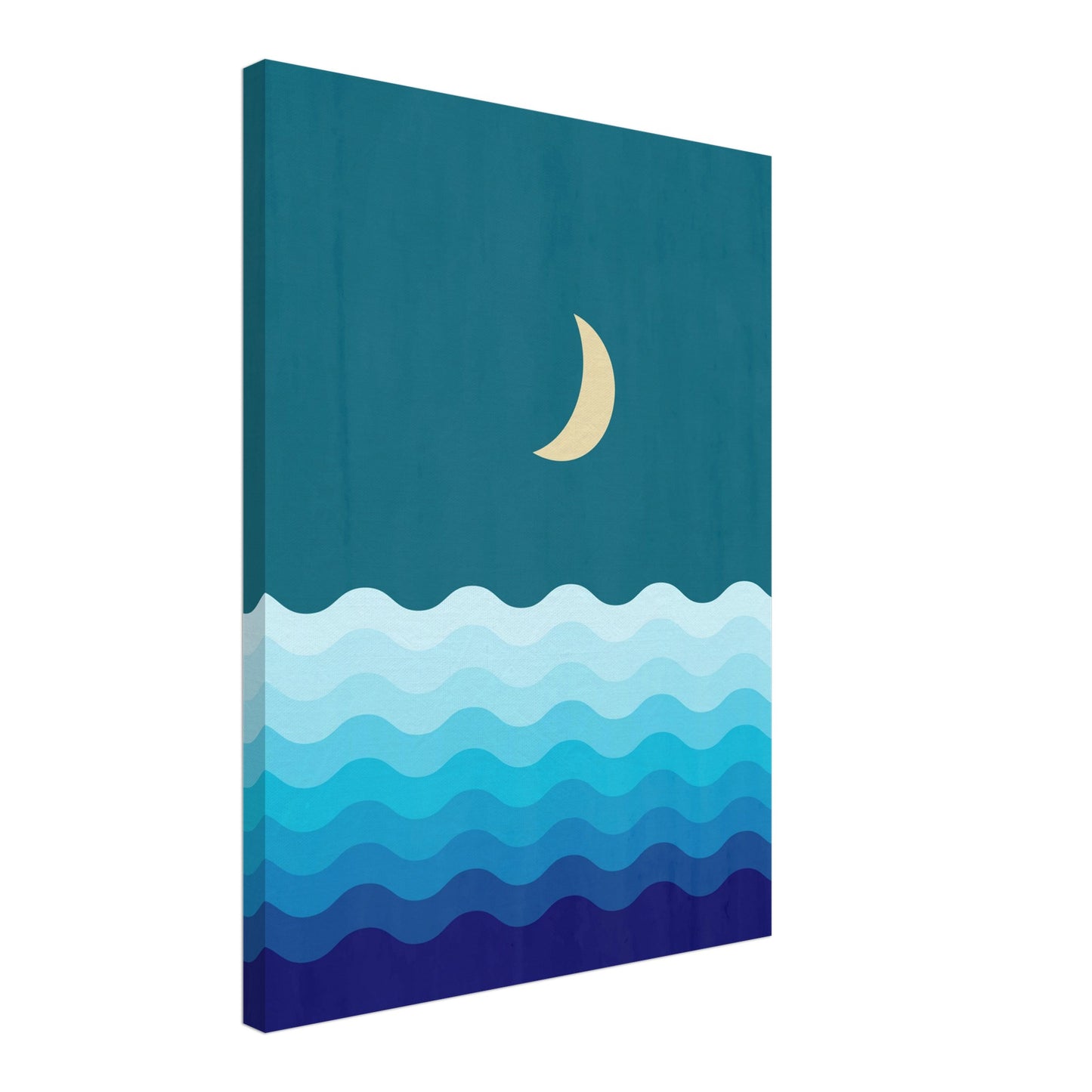 Crescent Moon on Blue Ocean