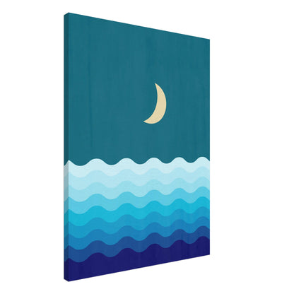 Crescent Moon on Blue Ocean