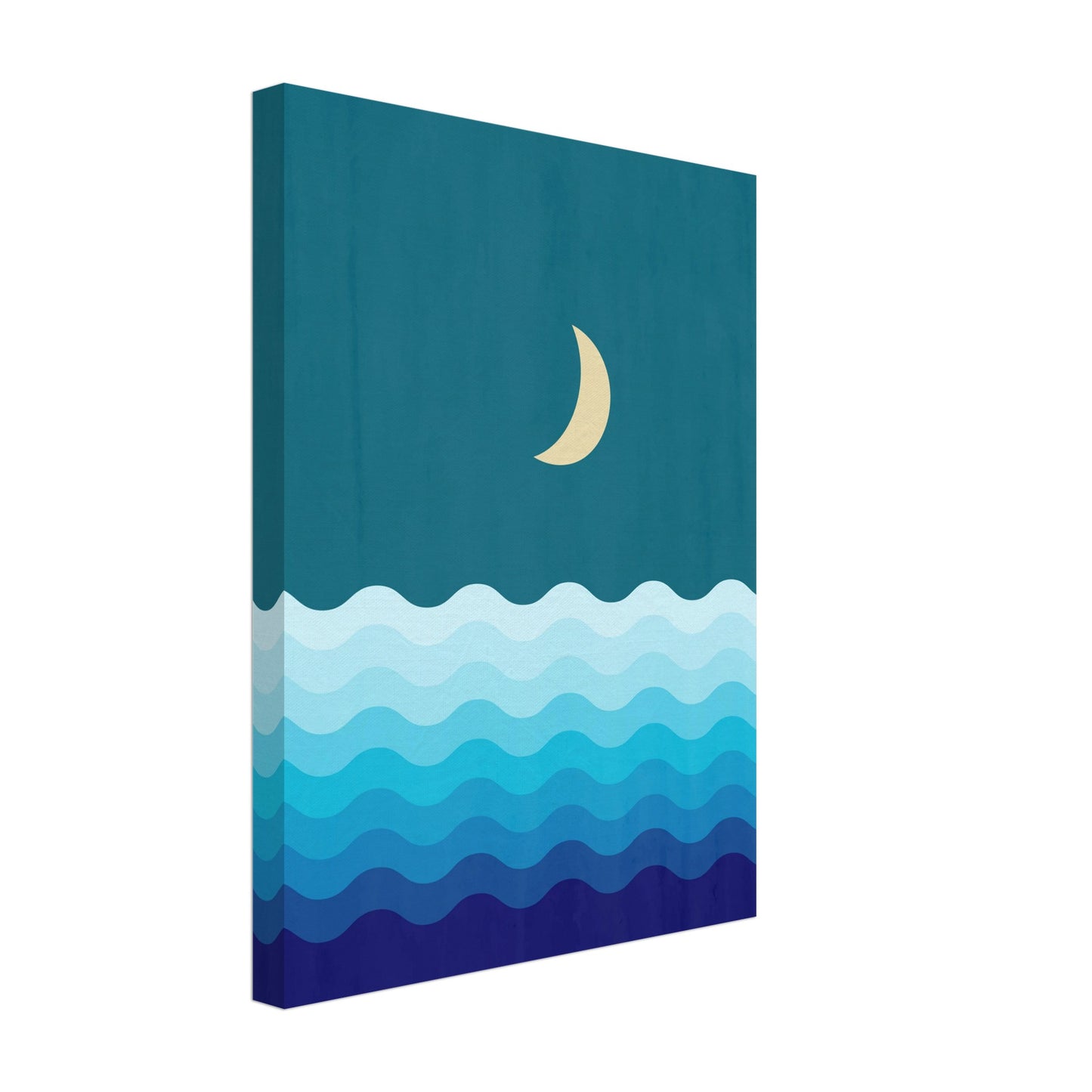 Crescent Moon on Blue Ocean