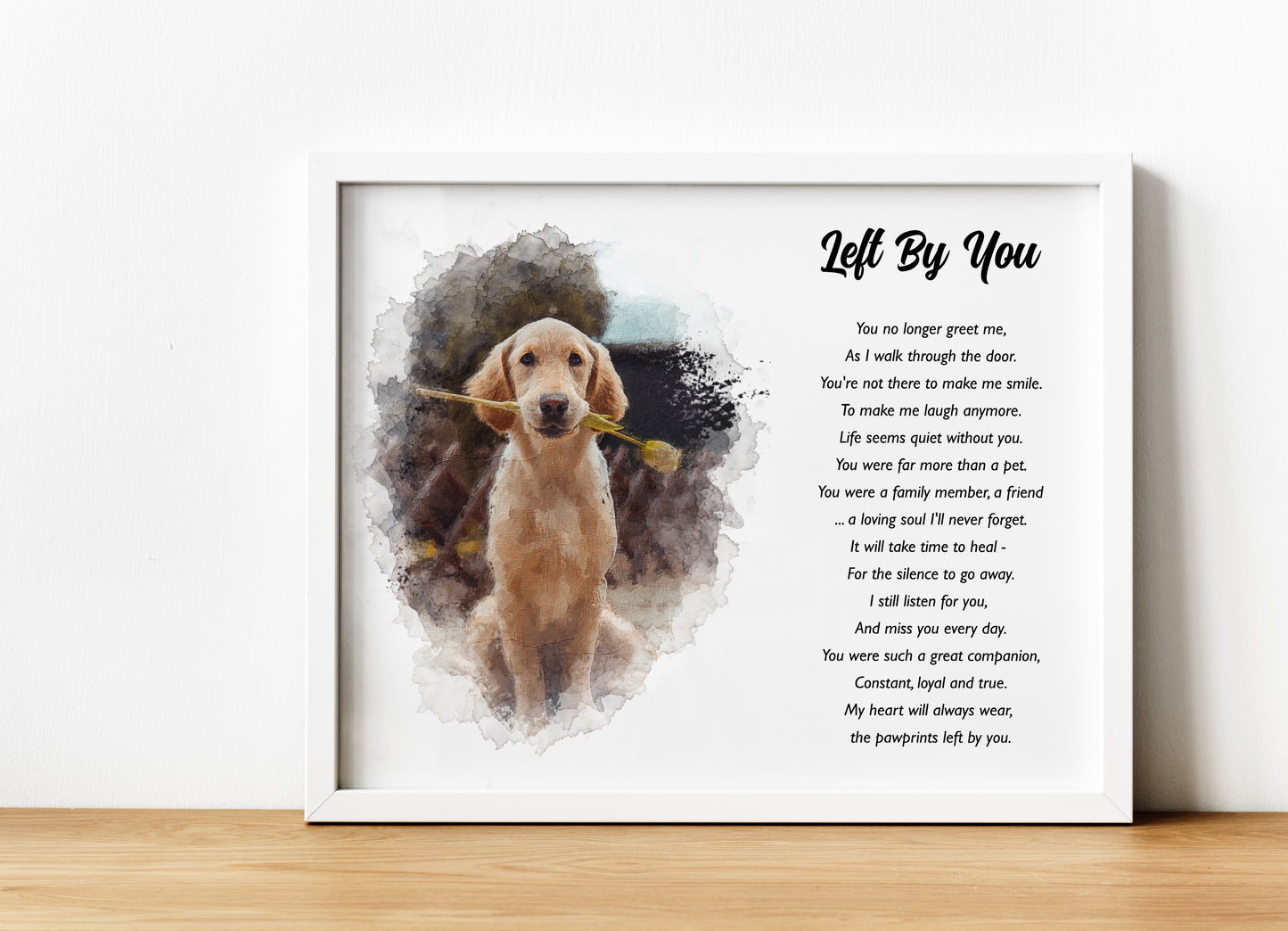 Custom Watercolor Pet Portrait with Poem