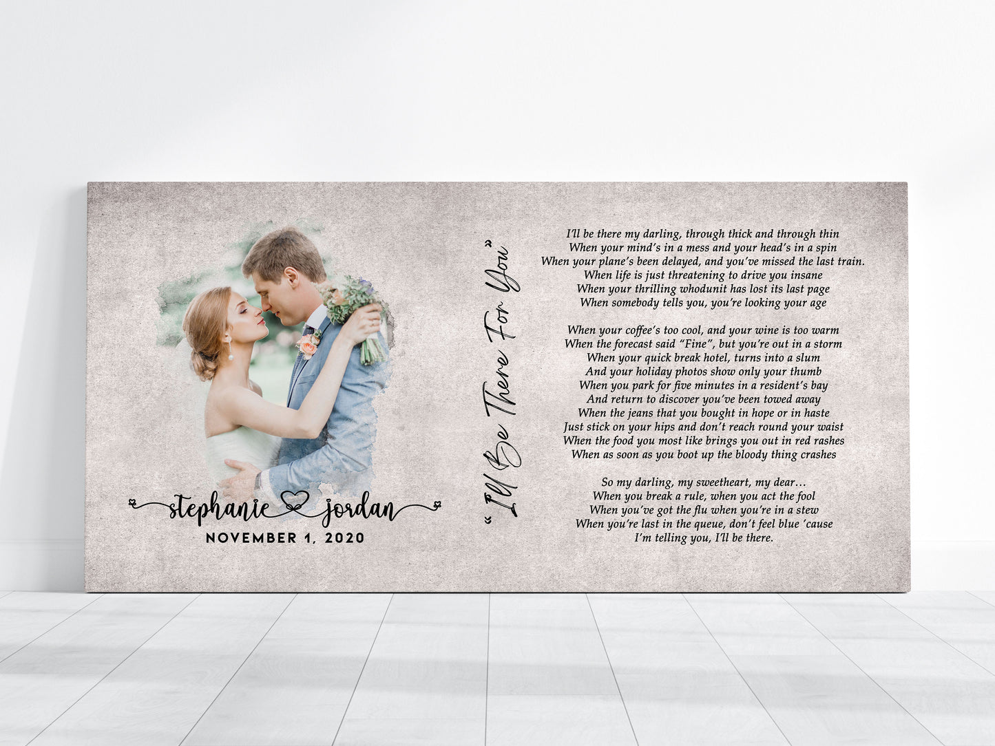 Custom Poem with Portrait Panoramic Canvas Print