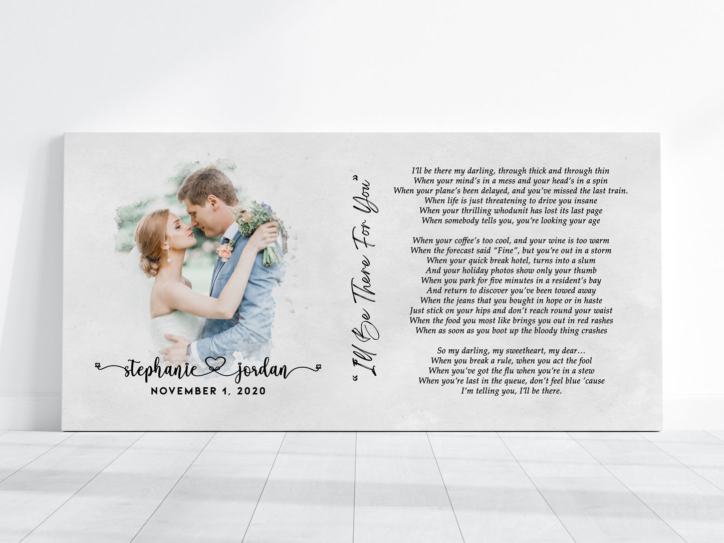 Custom Poem with Portrait Panoramic Canvas Print