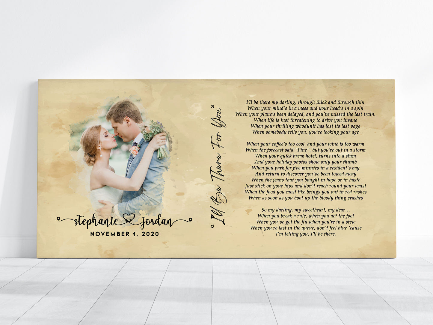 Custom Poem with Portrait Panoramic Canvas Print