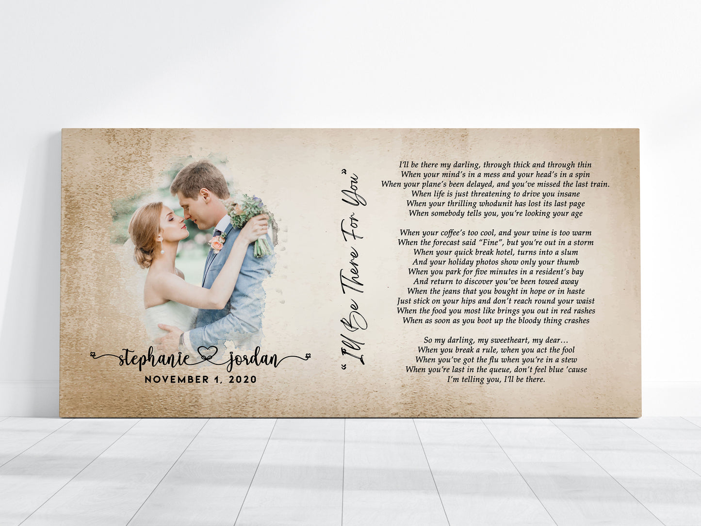 Custom Poem with Portrait Panoramic Canvas Print