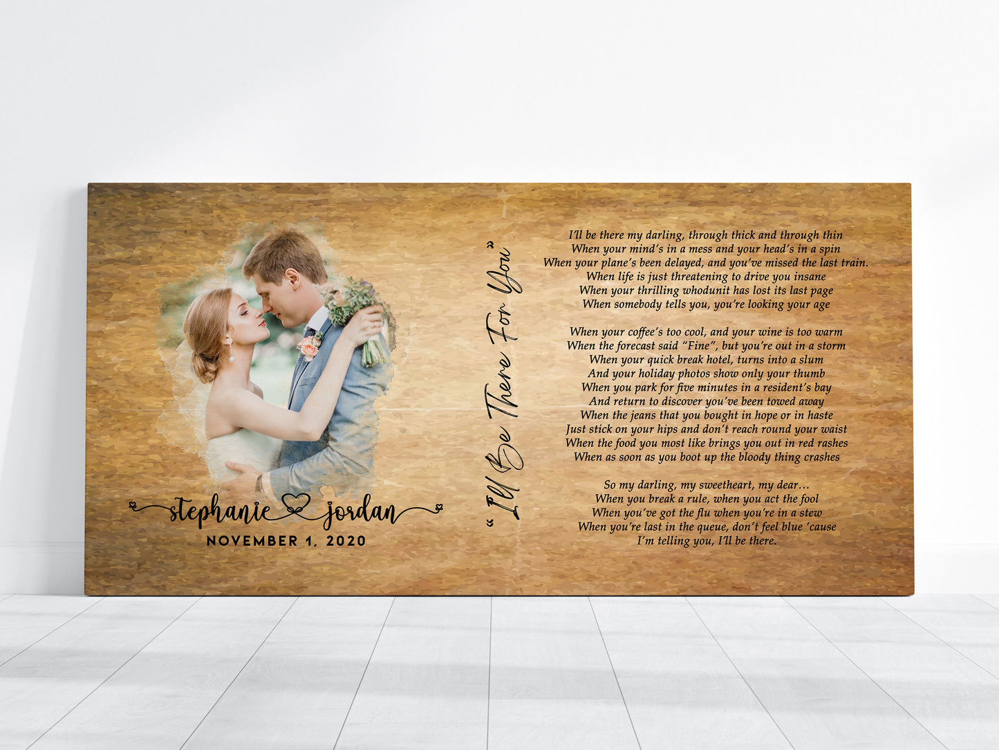 Custom Poem with Portrait Panoramic Canvas Print