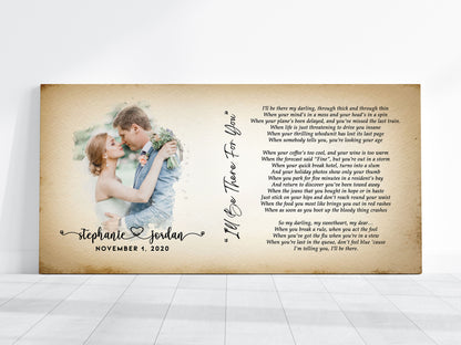 Custom Poem with Portrait Panoramic Canvas Print