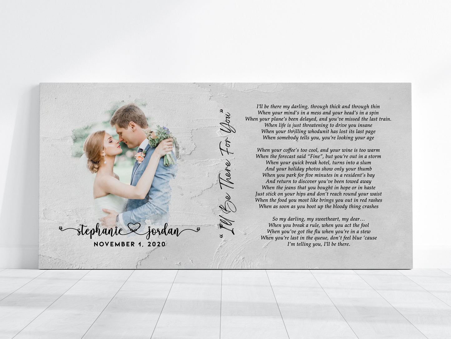 Custom Poem with Portrait Panoramic Canvas Print