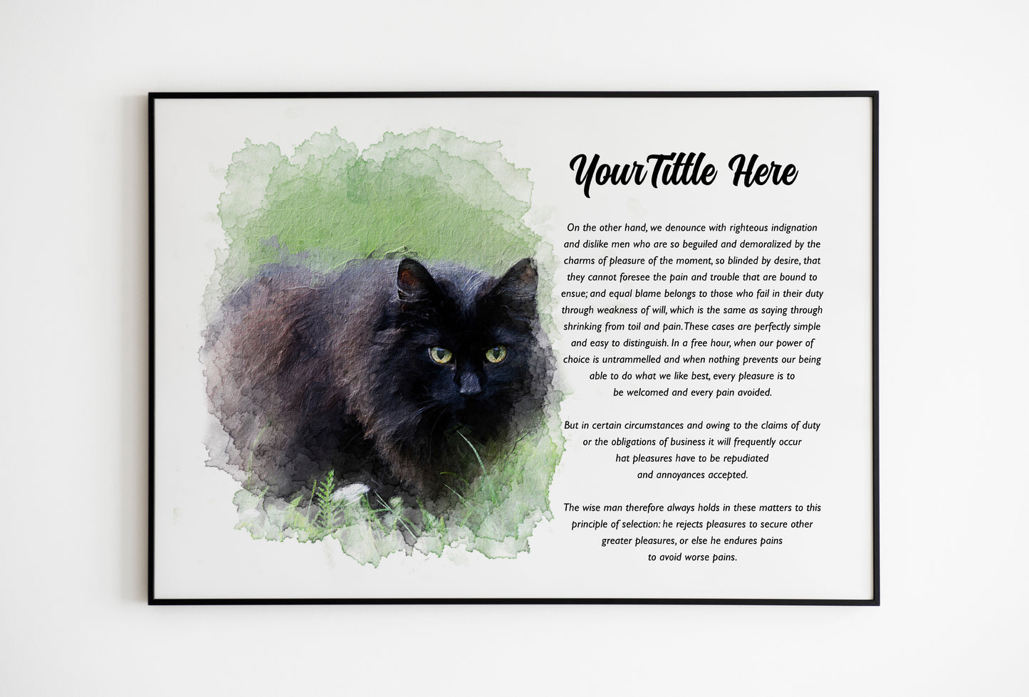 Custom Watercolor Pet Portrait with Poem