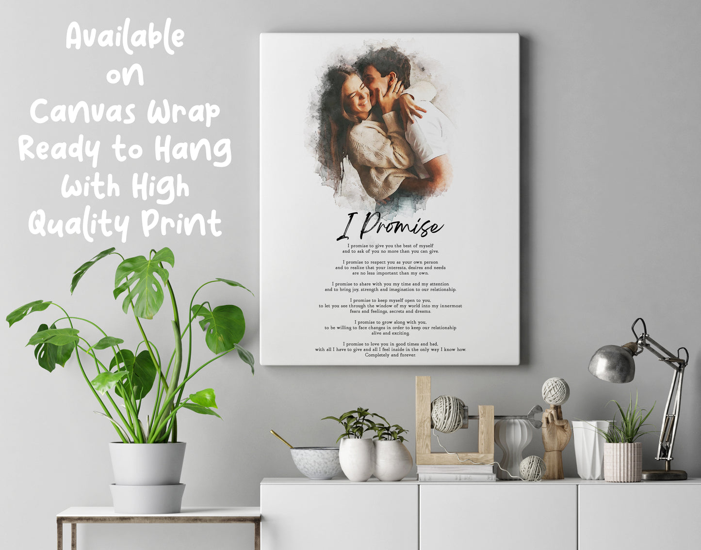 Custom Poem Print with Watercolor Portrait