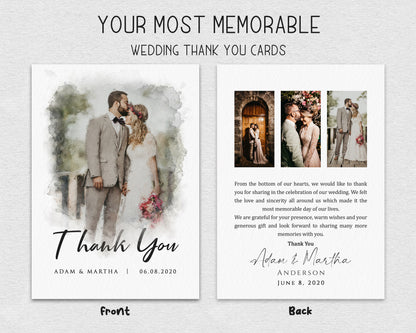 Thank You Cards Wedding with Picture