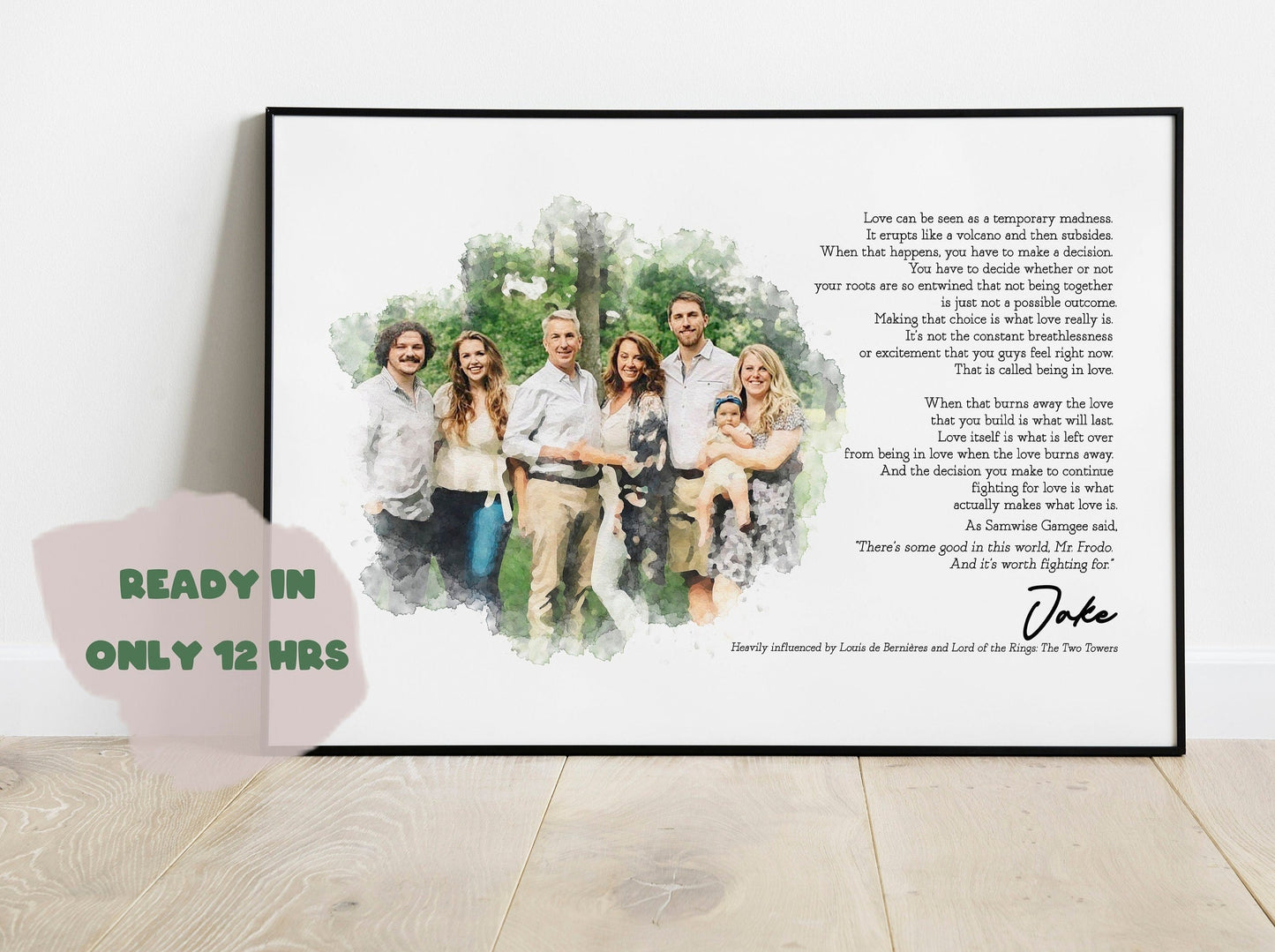 Custom Family Portrait with Poem