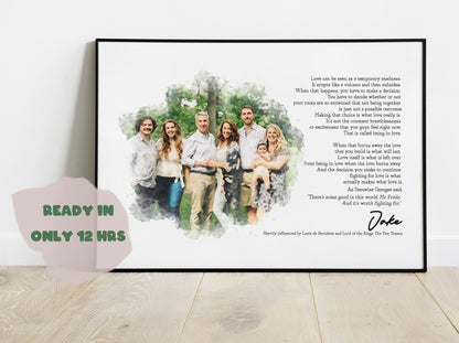 Custom Family Portrait with Poem