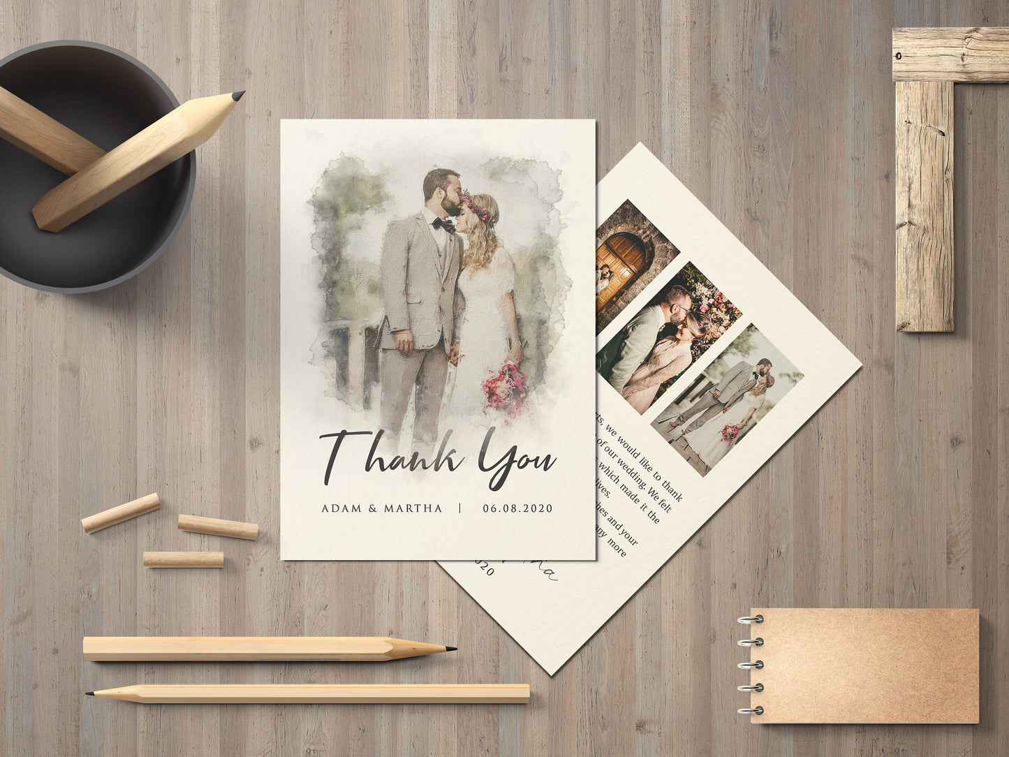 Thank You Cards Wedding with Picture