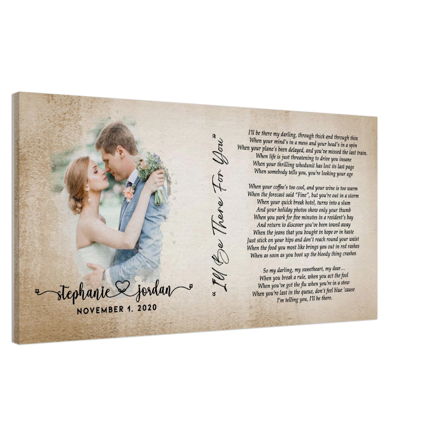 Custom Poem with Portrait Panoramic Canvas Print