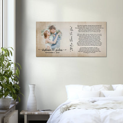 Custom Poem with Portrait Panoramic Canvas Print